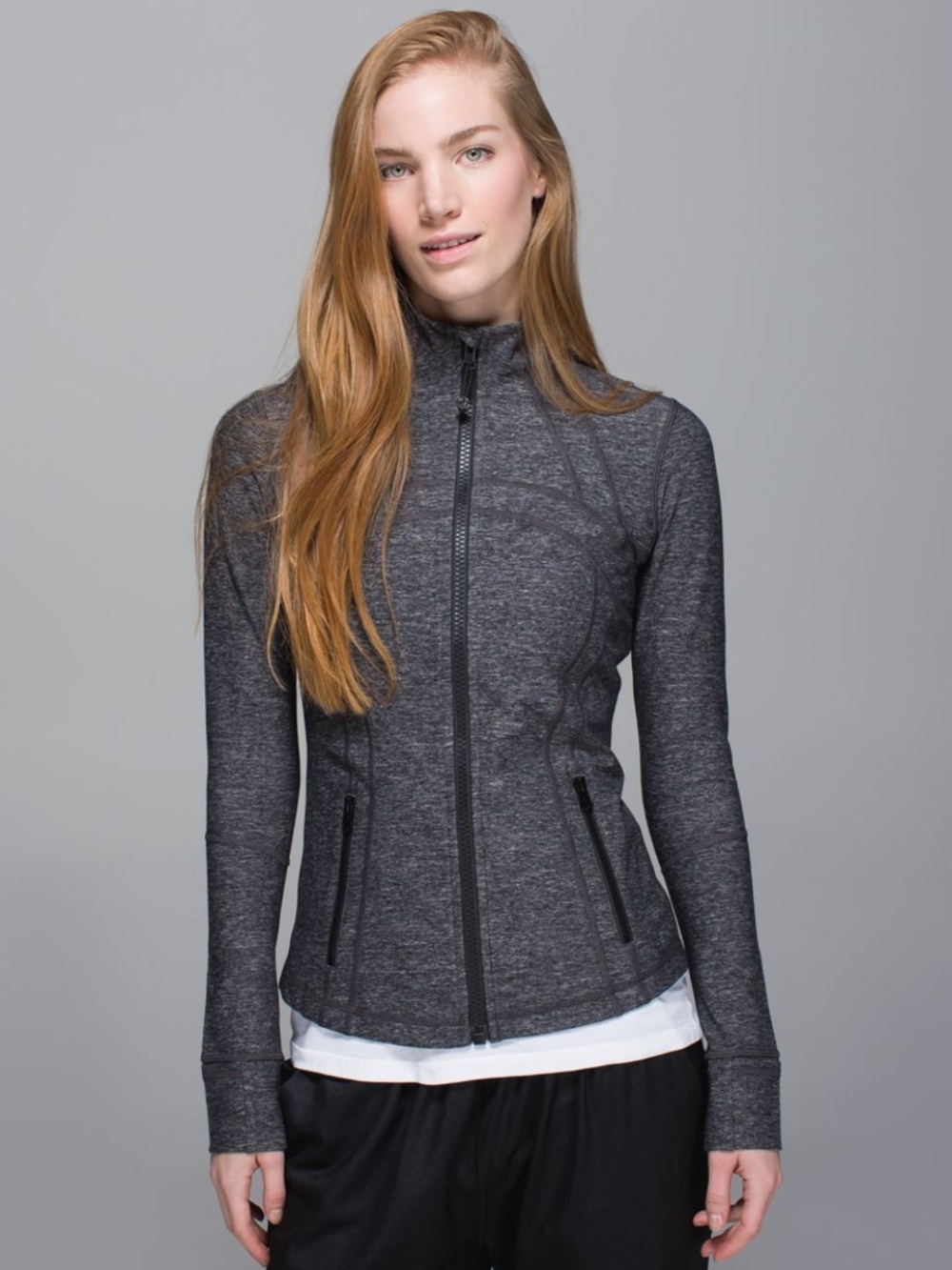 Lululemon Define Jacket Luon in Heathered Black Women’s Size 12 Like New